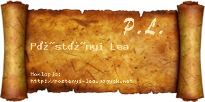 Pöstényi Lea névjegykártya